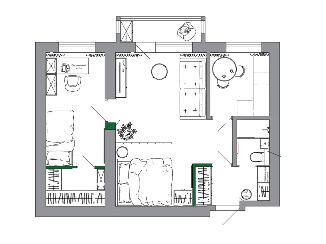 2-комн. кв, 45 м² - № 20